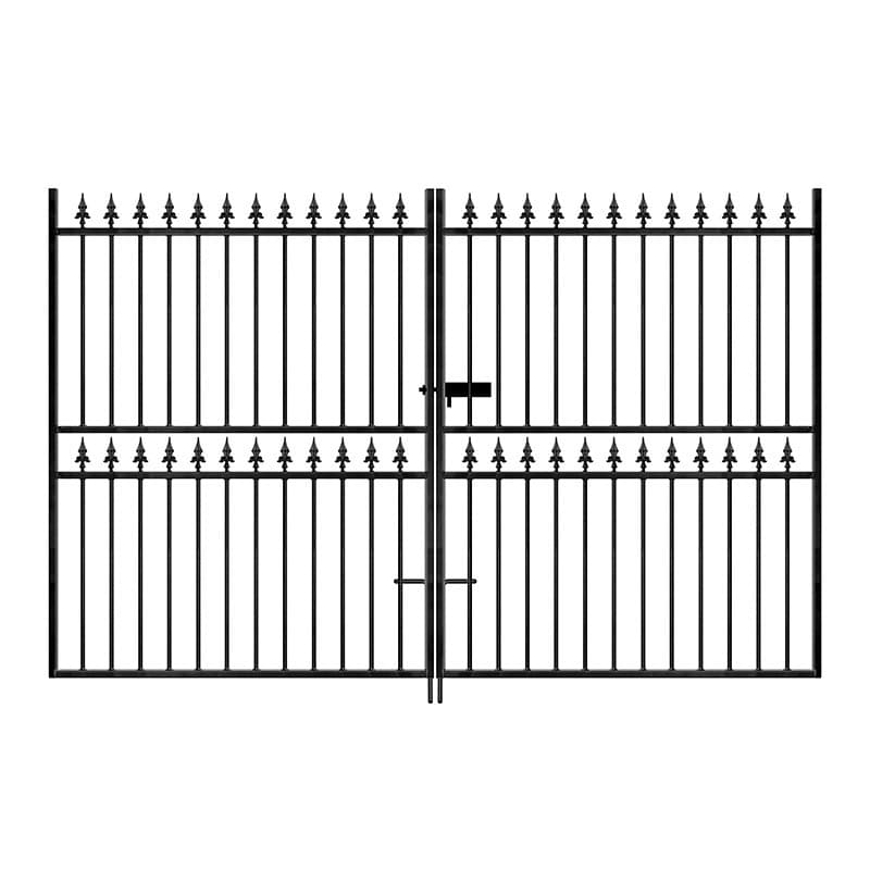 Corfe Premium Tall Flat Double Metal Gates 2743mm GAP x 1778mm High Zinc & Powder CFZP62