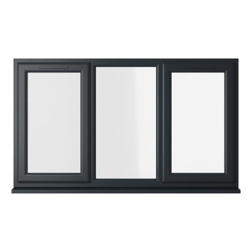 Crystal Double Glazed uPVC Grey/White Window Left & Right Hung 1770mm x 965mm Clear