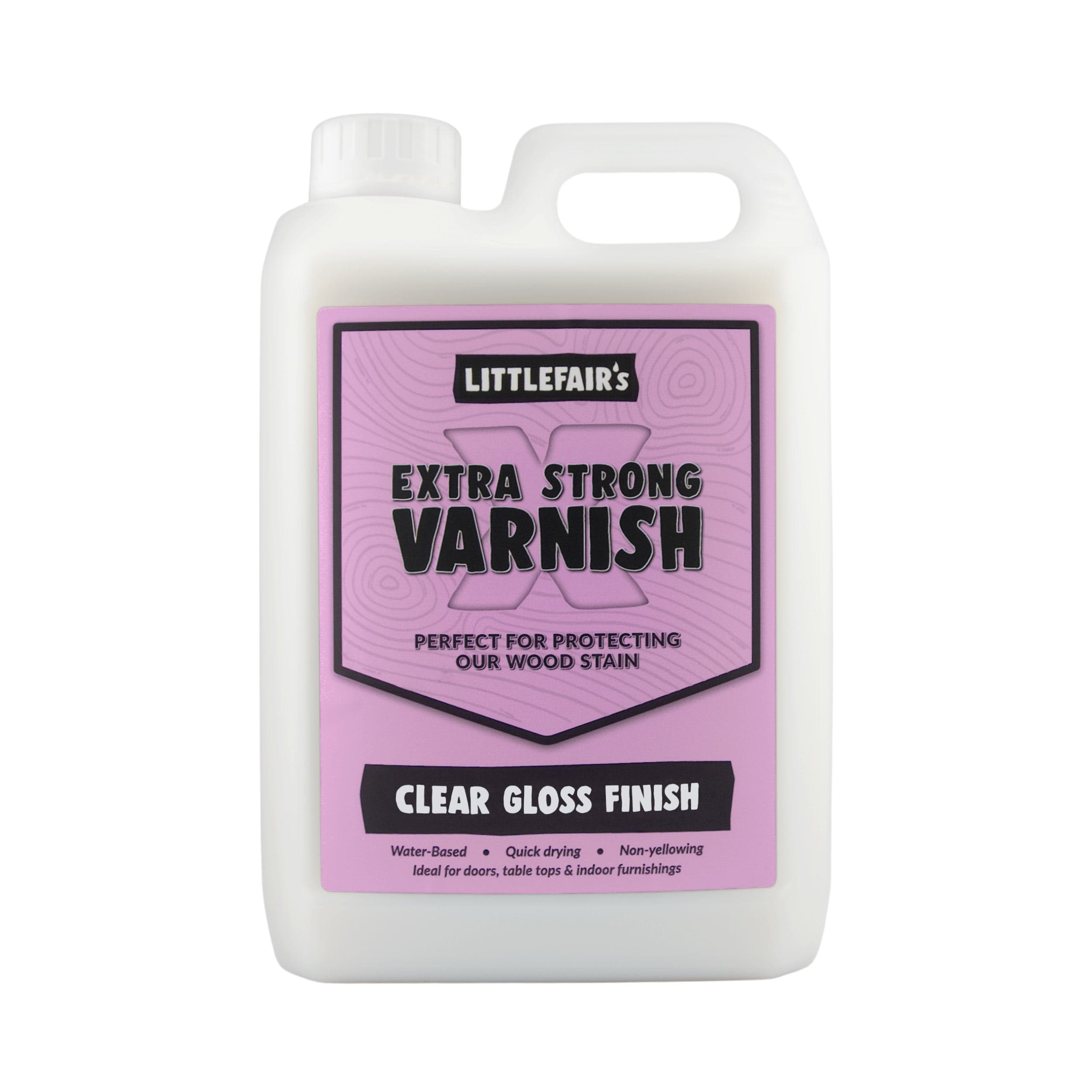 Littlefairs Water-Based Extra Strong Varnish - Matt/Satin/Gloss - Indoor Use (Doors/Floors/Tables/Furniture)