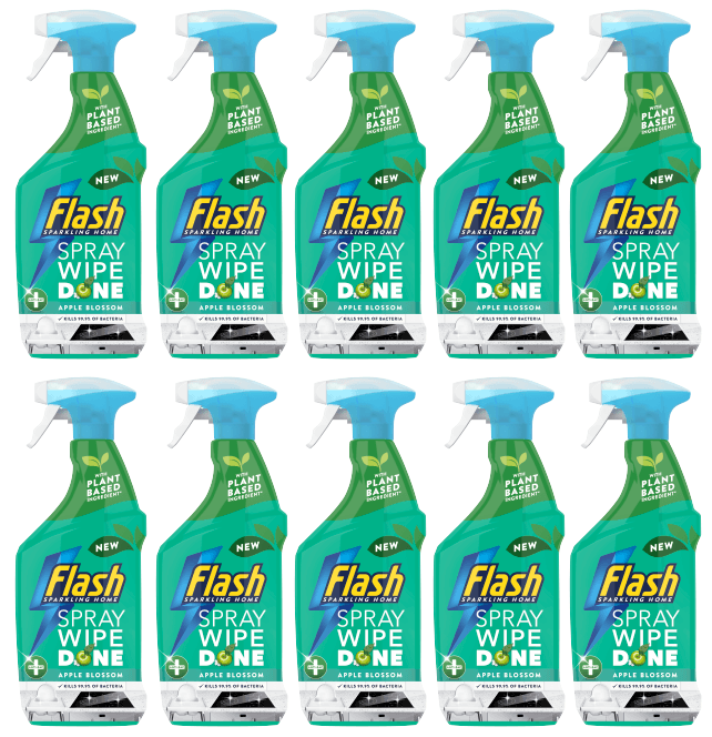 10 x Flash Spray Wipe Done Apple Blossom - 800ML