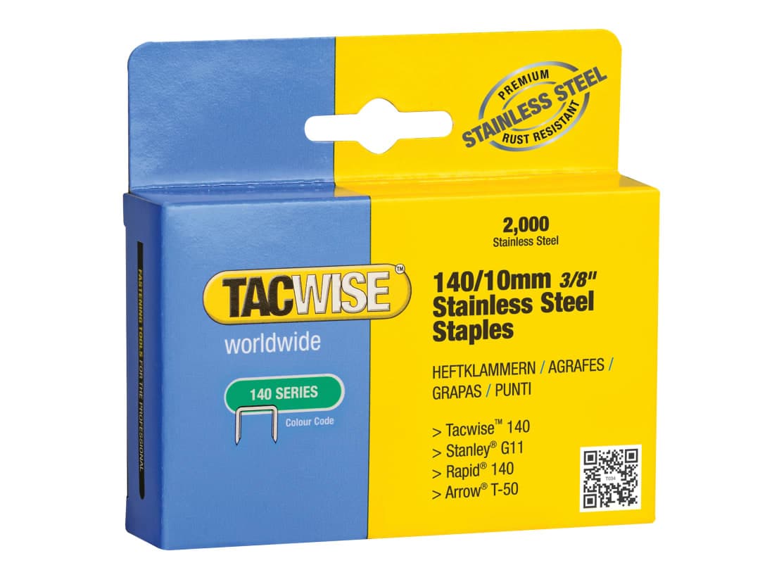 Tacwise 140 Stainless Steel Staples 10mm (Pack 2000) 1217