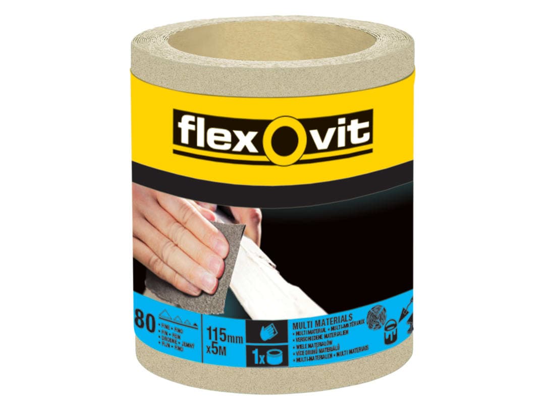 Flexovit General Purpose Sanding Roll 115mm x 5m Fine 180G 63642526413