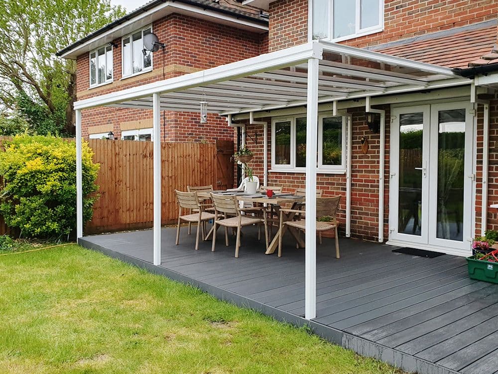 Simplicity 6 Aluminium Pergola / Veranda - 10000mm x 3000mm Rectangular - White
