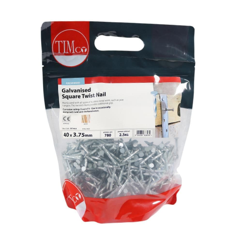 Timco GST40LB Square Twist Nails - Galvanised 40 X 3.75