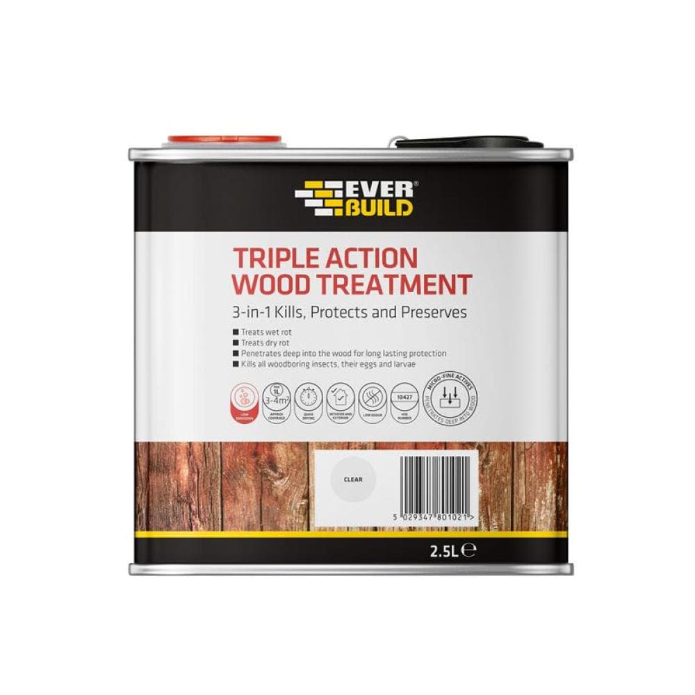 Everbuild Sika 483184 Triple Action Wood Treatment 2.5 Litre
