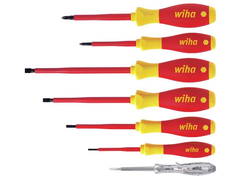 Wiha 00834 Softfinish® Electric Sl/Ph Screwdriver Set 7 Piece