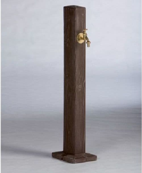 Wood Effect Garden Watering Post in Walnut Brown Original Organics