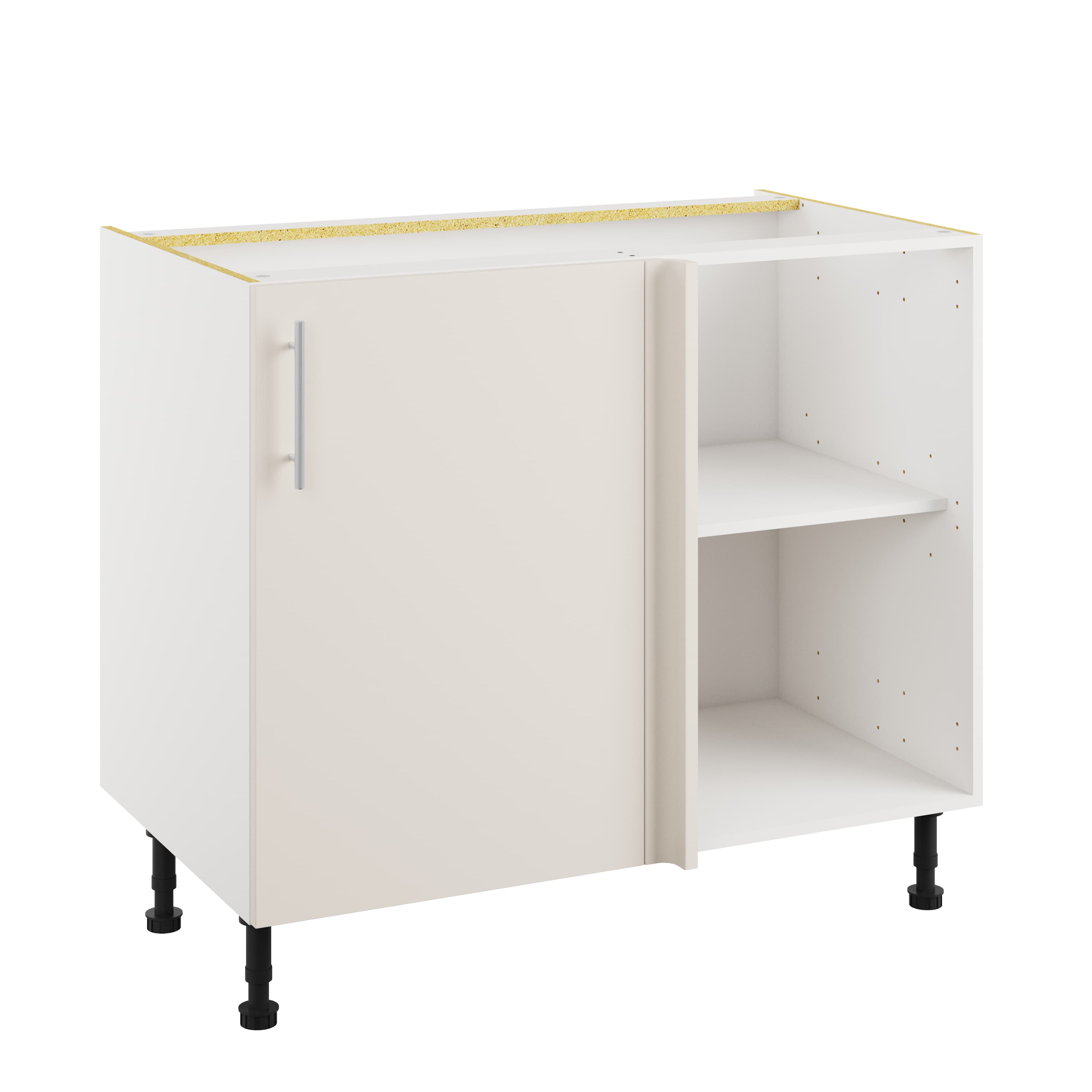 Essence Cashmere Grey MFC Highline Corner Base Unit With Fascia, 1000mm