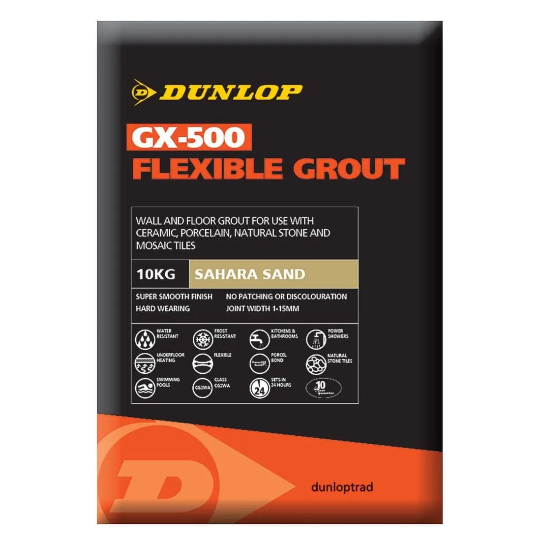 Dunlop Gx-500 Flexible Grout Sahara Sand 10Kg