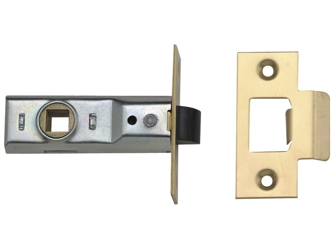 UNION Tubular Mortice Latch 2648 Silver Enamel 64mm 2.5in Box J2648-SE-2.50