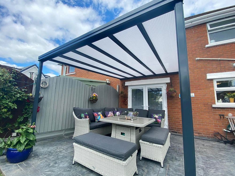 Simplicity 16 Aluminium Pergola / Veranda - 1000mm x 3000mm Rectangular - Grey