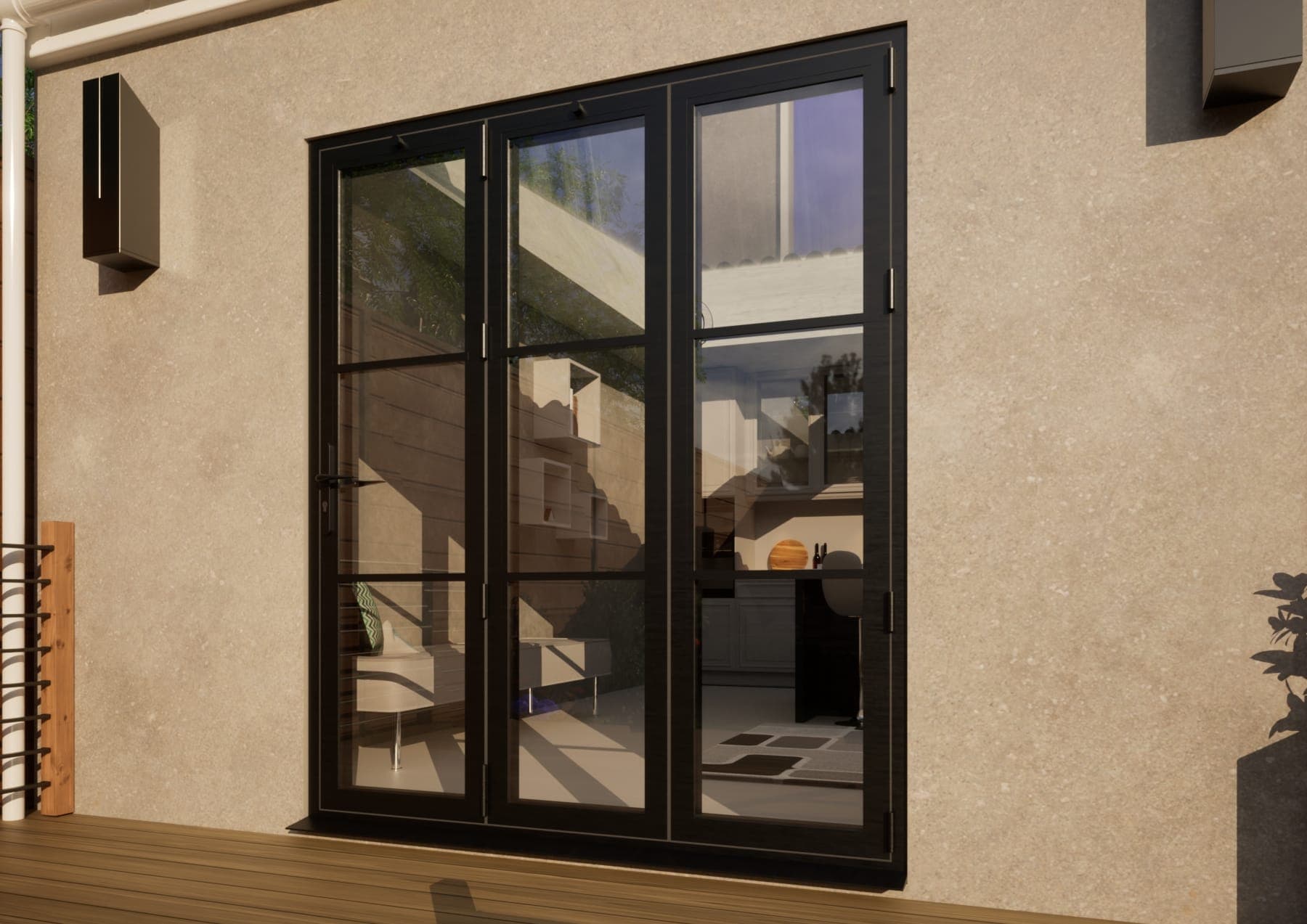 Heritage Aluminium Bifold Door - 1800mm Grey - 3 Right