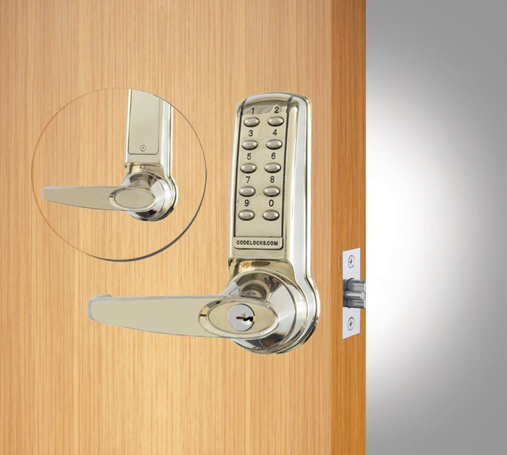 Electronic Dual Plate Tubular Mortice Latch Lock - Keypad - Medium Duty - PVD Stainless Steel - 60mm Backset - Silver