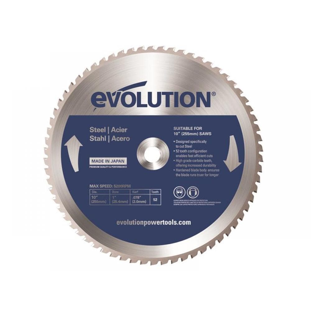 Evolution EVOBLADE255 Mild Steel Cutting Mitre Saw Blade 255 X 25.4Mm X 52T