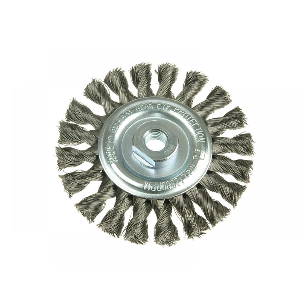 Lessmann 472.811 Knot Wheel Brush 115 X 14Mm 22.2Mm Bore 0.50 Stainless Steel Wire