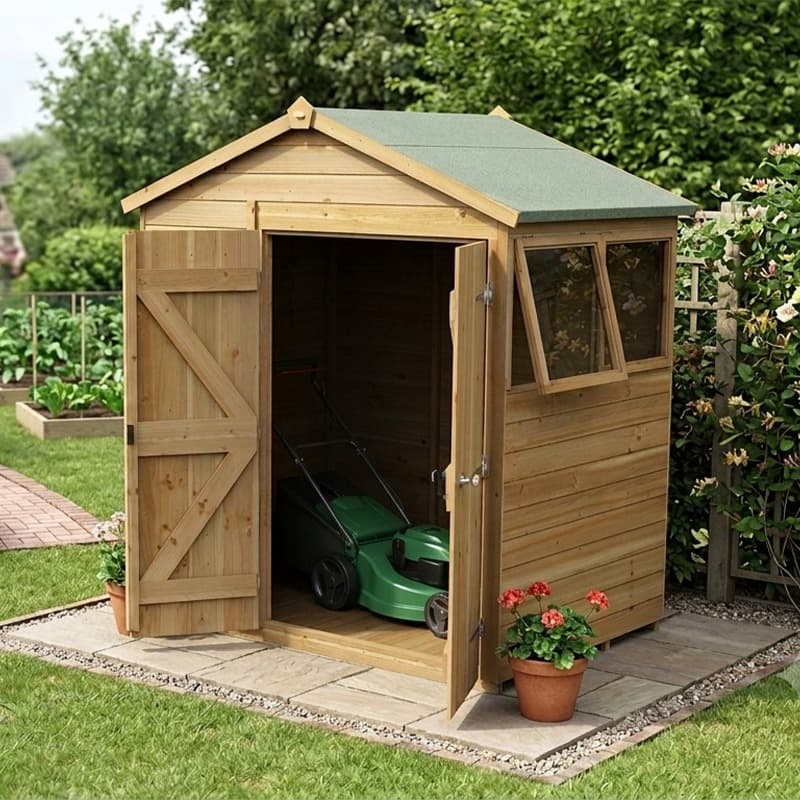 6' x 4' Forest Timberdale 25yr Guarantee Tongue & Groove Pressure Treated Double Door Apex Shed (2.03m x 1.28m)
