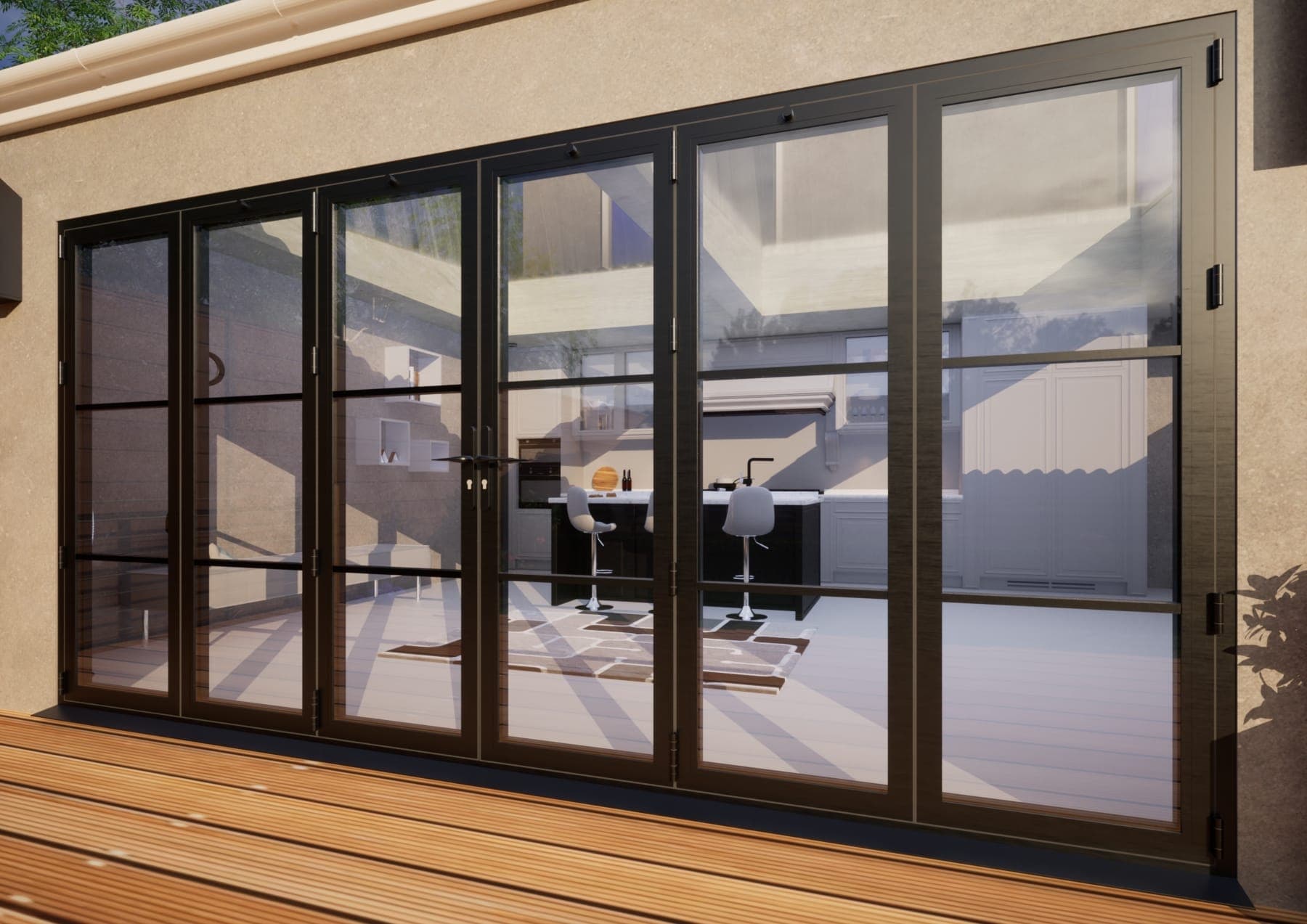Heritage Aluminium Bifold Door Part Q Compliant - 4200mm Grey - 3 Left 3 Right