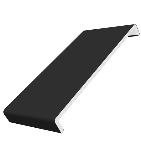410mm Black Smooth Fascia Capping Board Double Ended Box End - 10mm x 1.25mtr