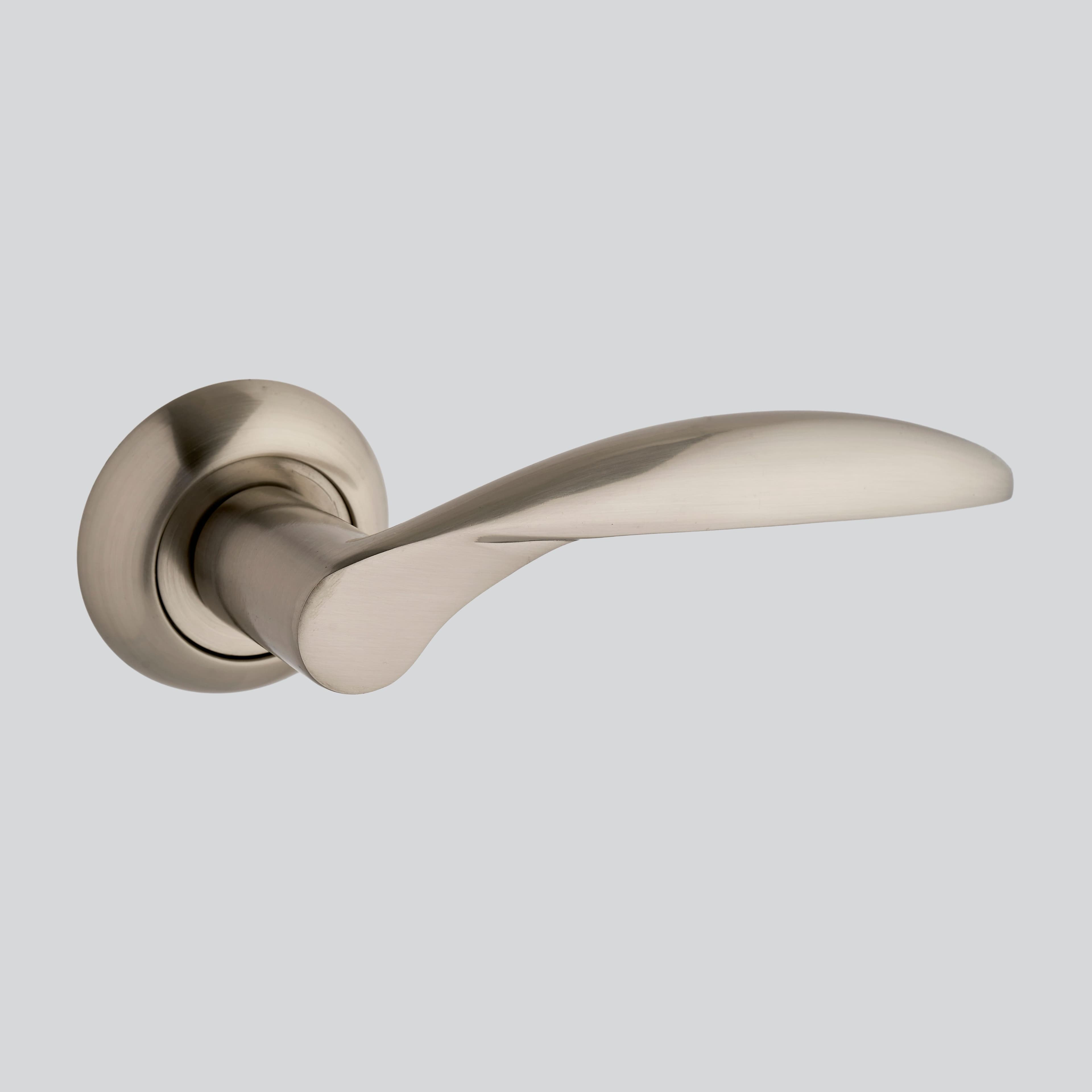 Florentina Lever On Rose Door Handle - Brushed Nickel (Pair)