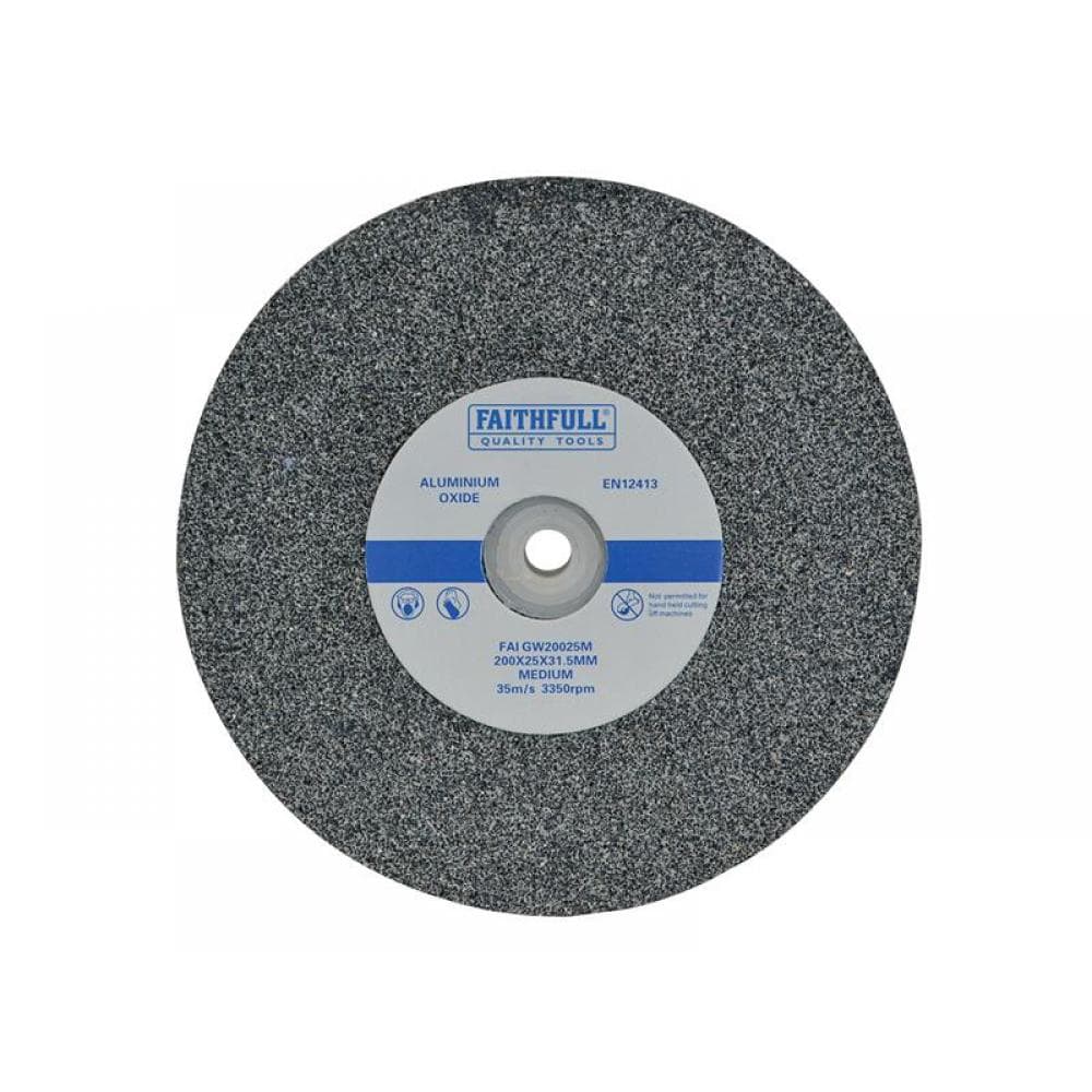 Faithfull General Purpose Grinding Wheel 200 X 25Mm Medium Alox