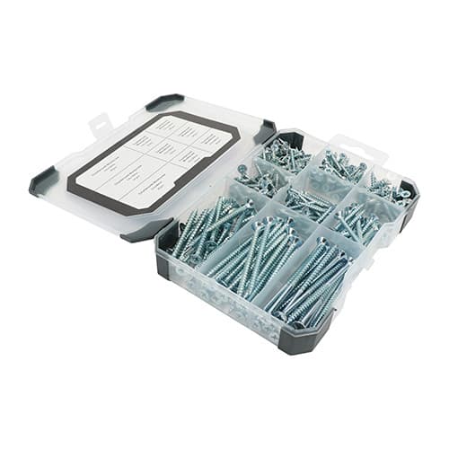 Timco TRAY370 Mixed Tray – Woodscrews - Zinc 340Pcs Tray 340