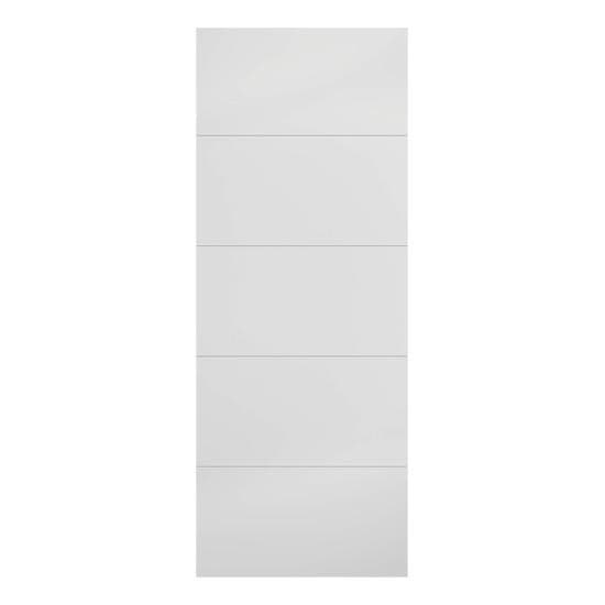 Horizontal Four Line White Primed Internal Door