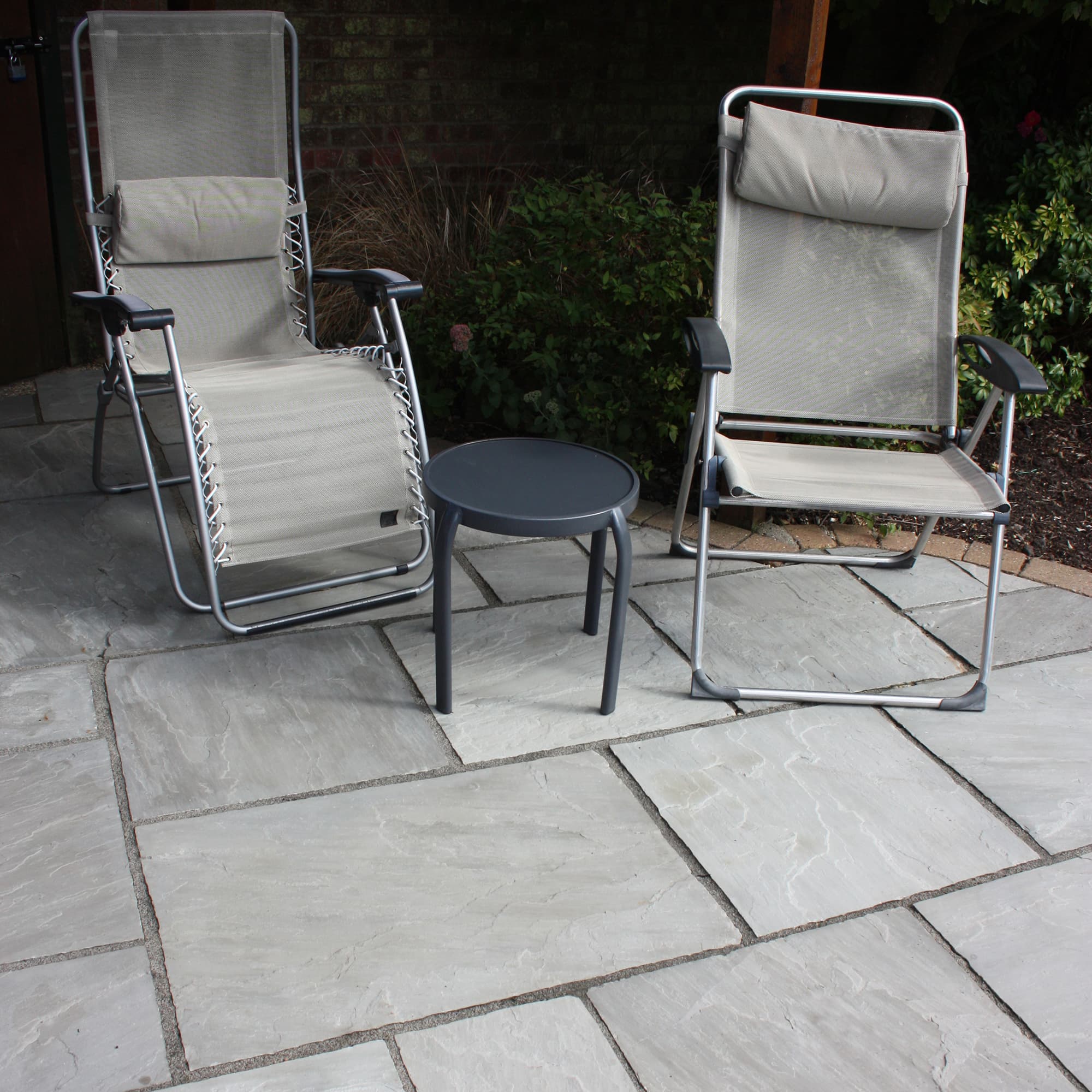 Global Stone Pure Grey Gardenstone Calibrated Sandstone Paving, 600x900x18mm