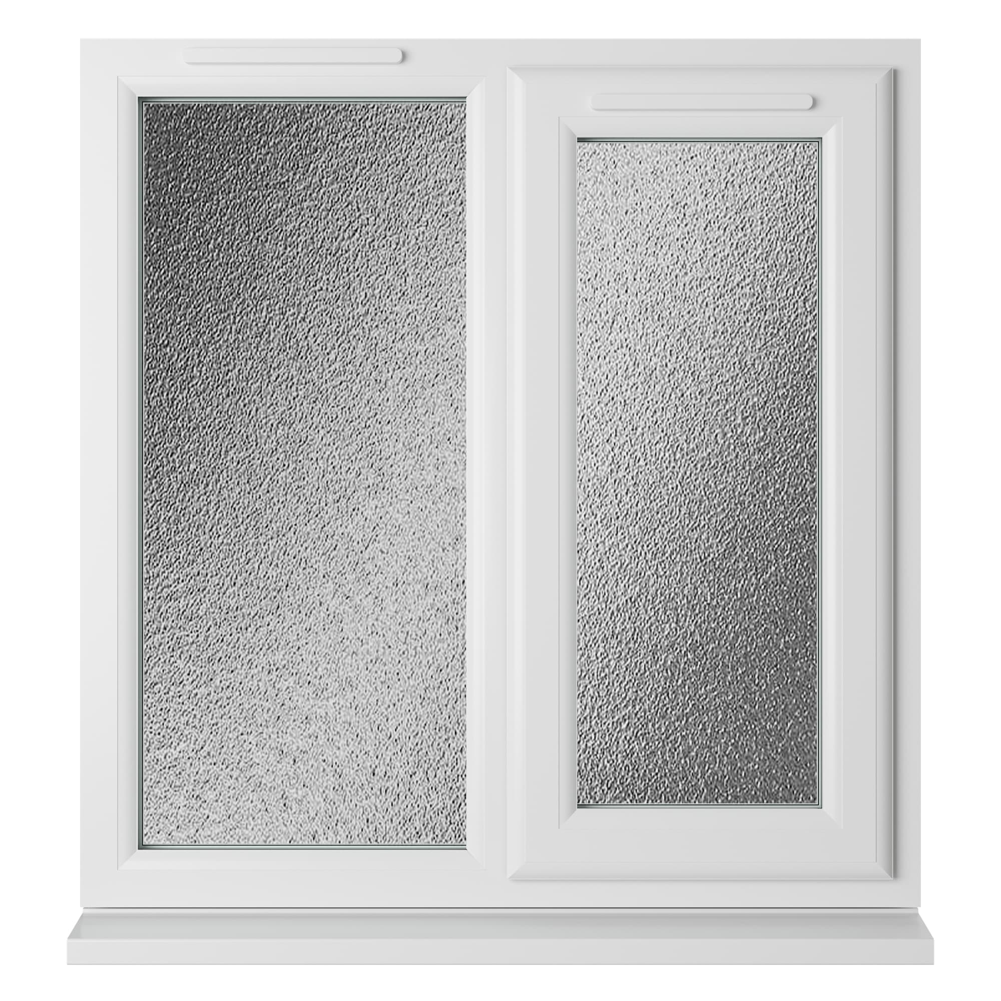 Crystal Triple Glazed uPVC Window White Right Hung 905mm x 965mm Obscure