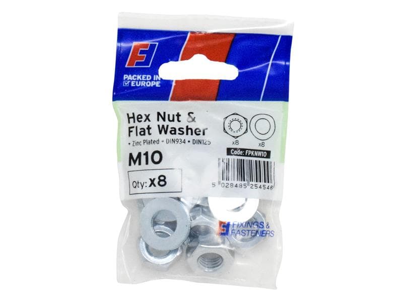 Forgefix Nut & Washer M10 Forgepack 8 FPKNW10