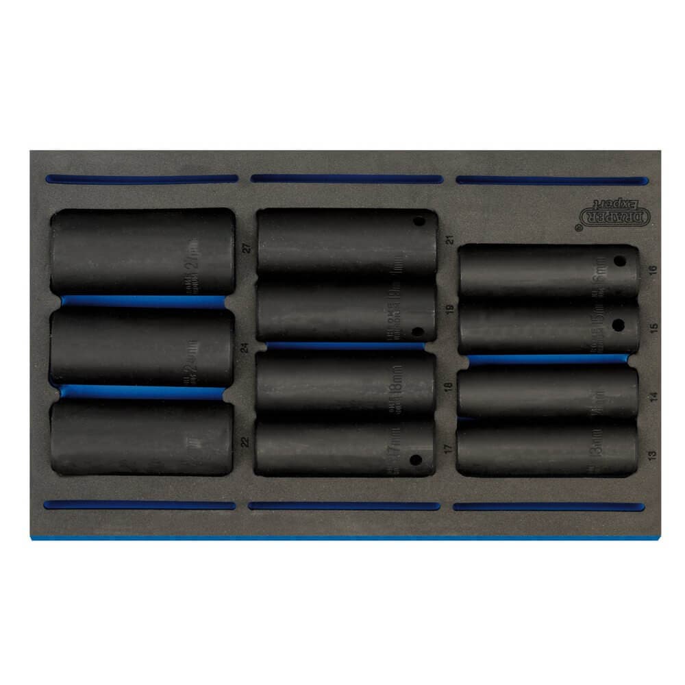 Draper Expert 63483 Impact Socket Set In 1/4 Drawer Eva Insert Tray 1/2in Sq. Dr. (11 Piece) per set