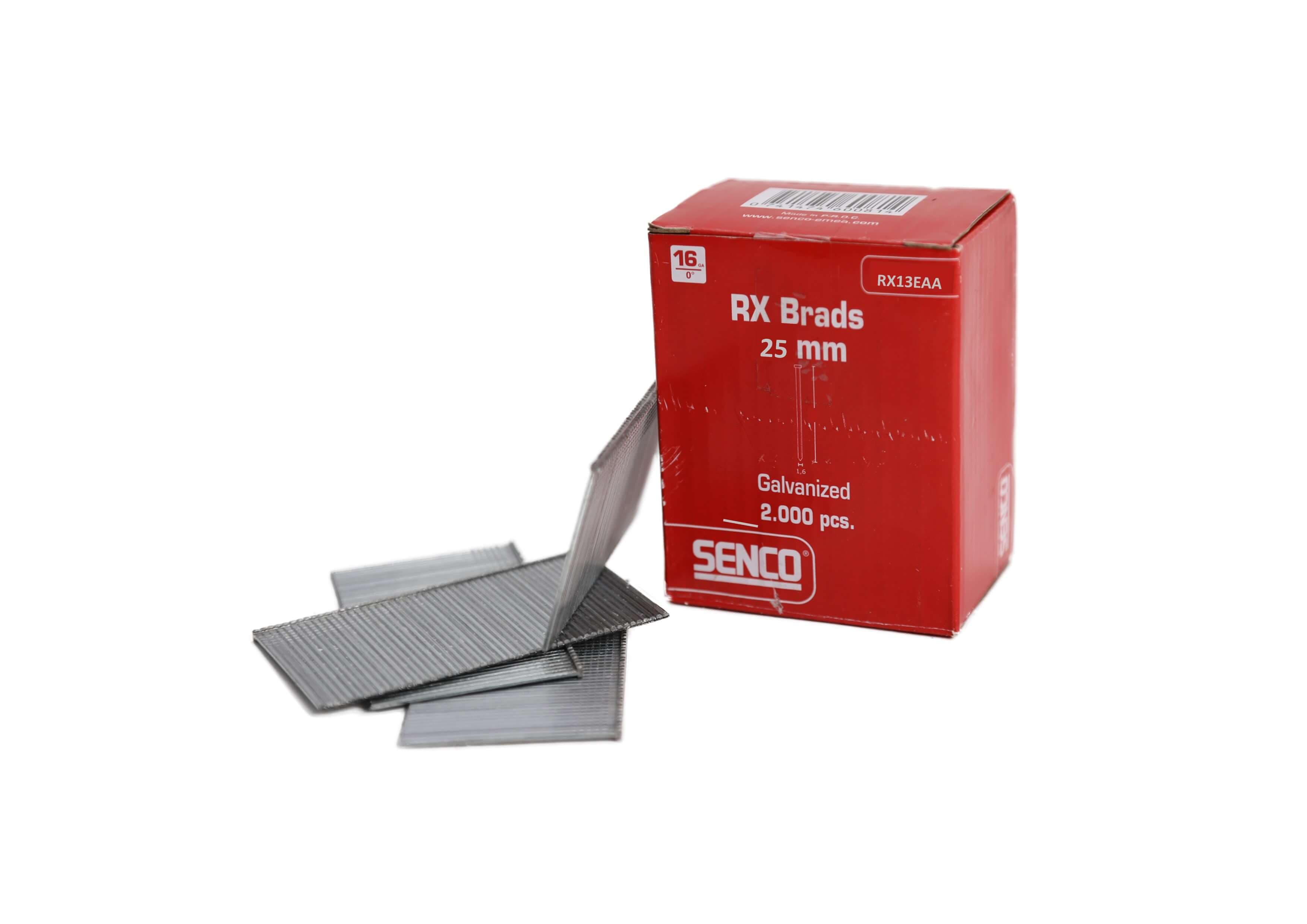 Senco RX13EAA 16-Gauge Rx Straight Brad Galv 25Mm Box 2000