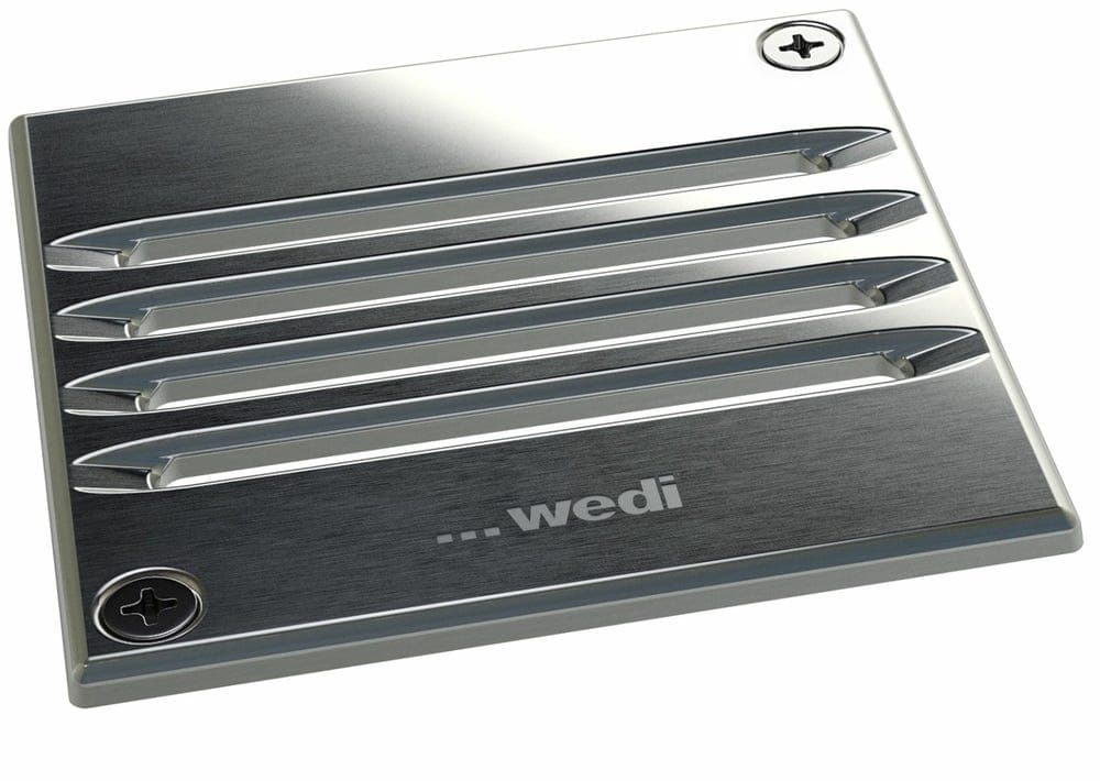 Wedi Fundo Fino 2.3 Stainless Steel Screw In Drain Grate 115mm x 115mm x 5mm Square
