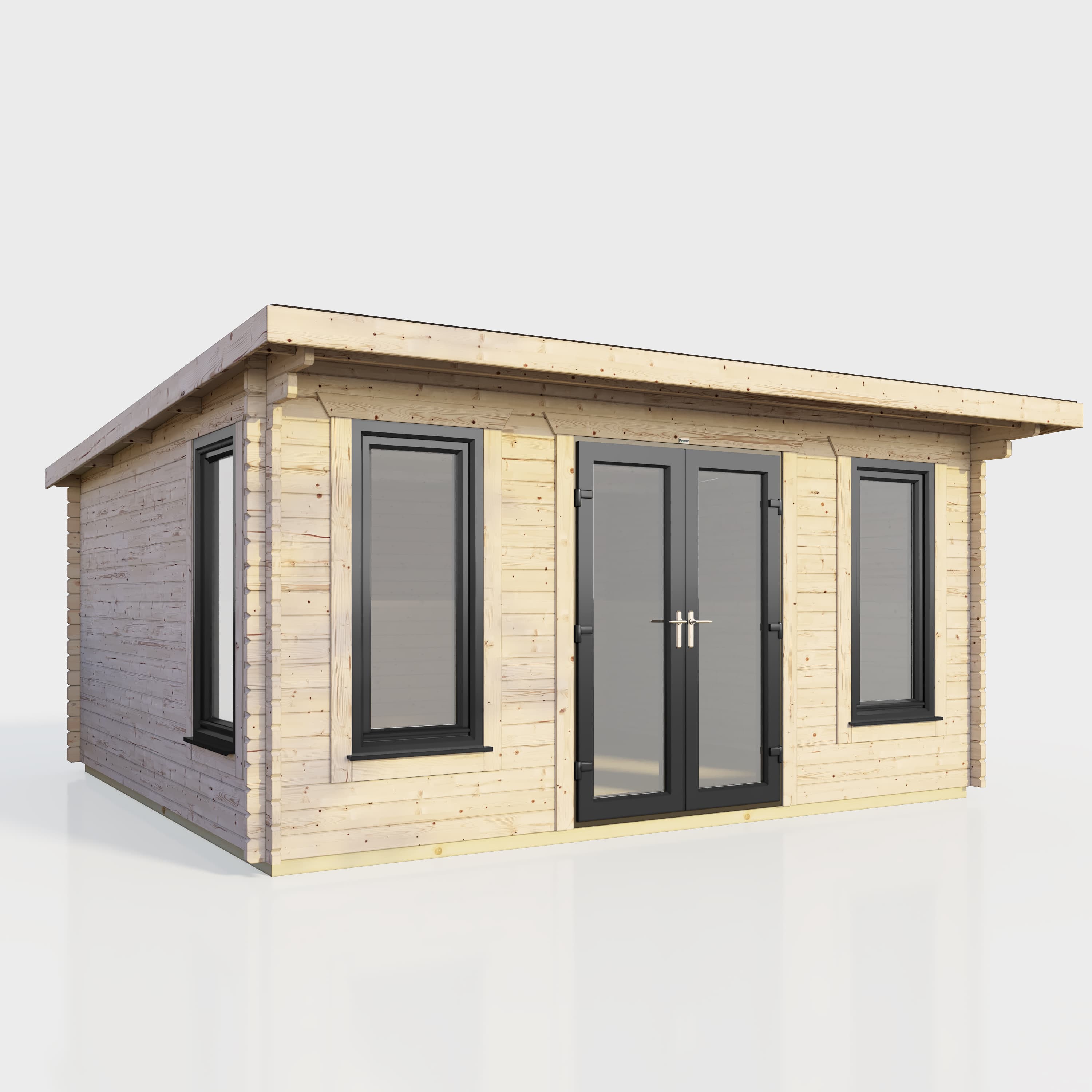Powersheds 16 x 12 Power Pent Log Cabin Centre Doors