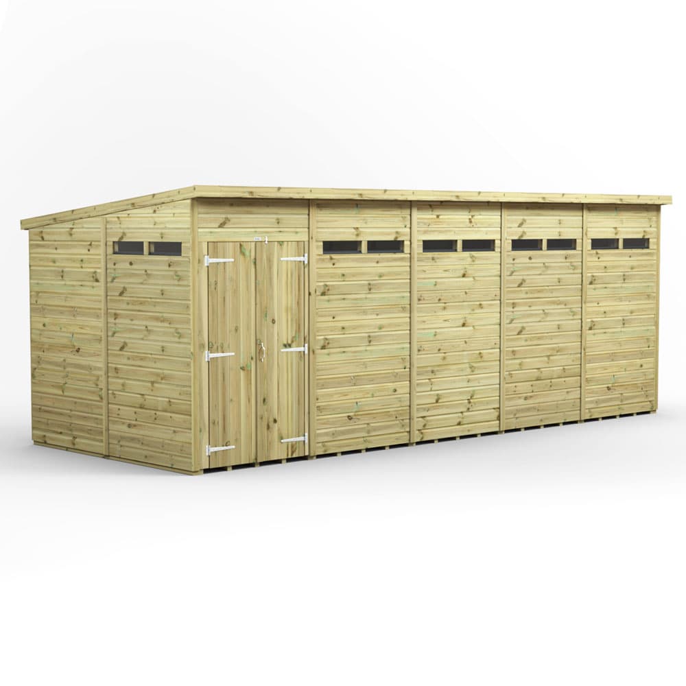 Powersheds 20x8 Premium Powersheds Security Pent Double Doors