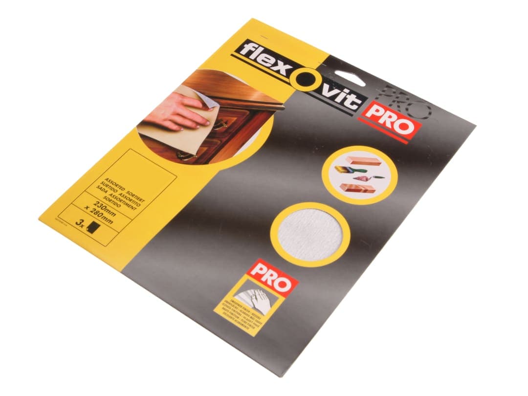 Flexovit Silicon Carbide Finishing Sanding Sheets 230 x 280mm Medium 180G (3) 63642526299