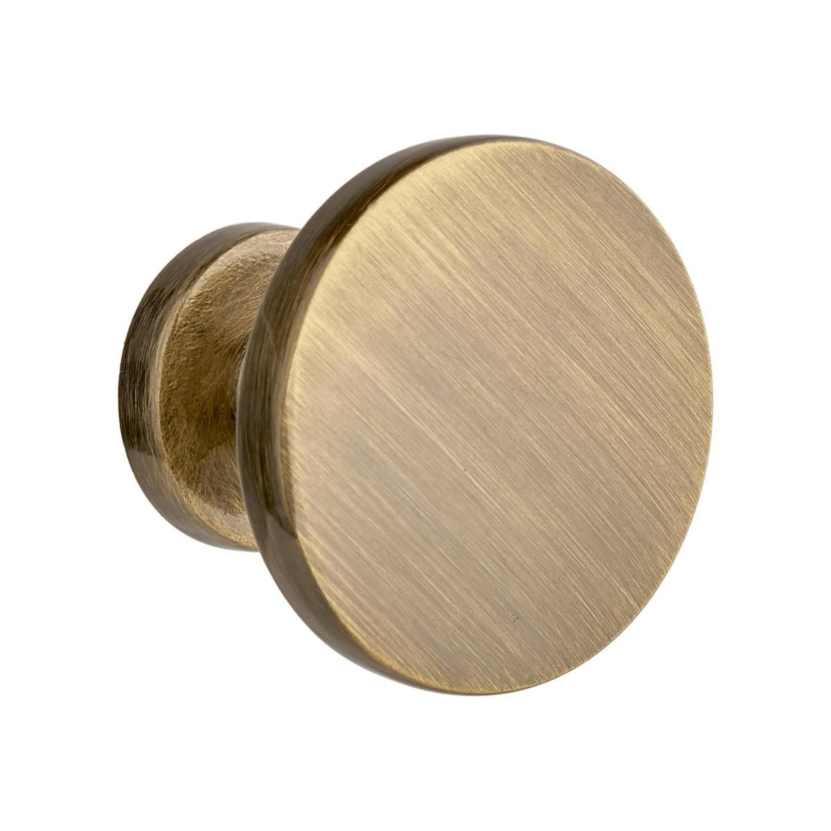 Classic Flat Cabinet Knob - 38mm - Antique Brass - Elite Knobs & Handles