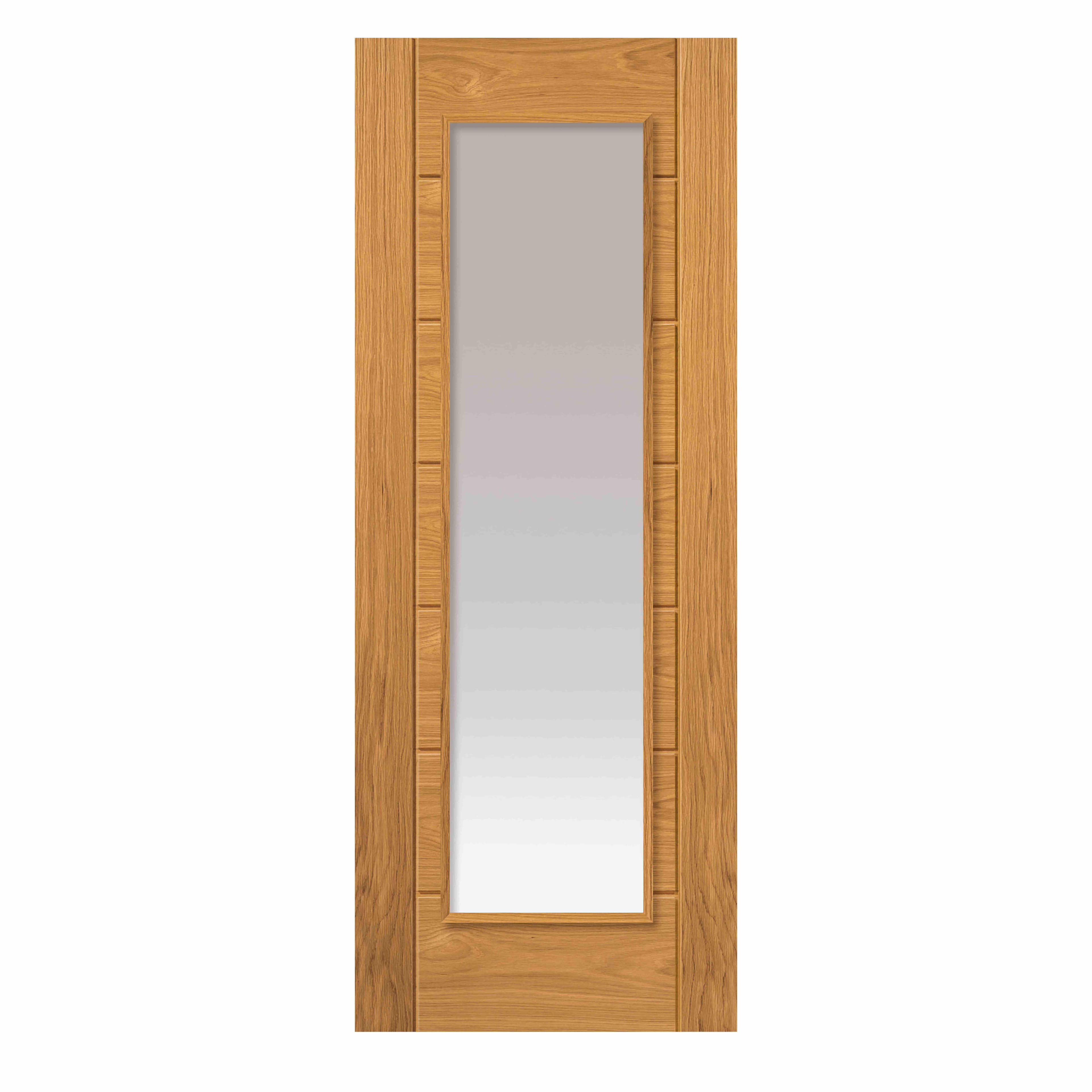 Palomino Oak Contemporary Clear Glazed Internal Door - Finished - 35 x 1981 x 762mm