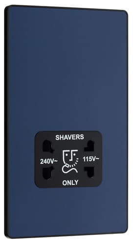 Nexus Metal Black Nickel Dual Voltage Shaver Socket NBN20B-01