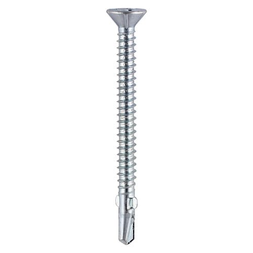 Timco LW4238B Metal Construction Timber To Light Section Screws - Countersunk - Wing-Tip - Self-Drilling - Zinc 4.2 X 38 Box 200