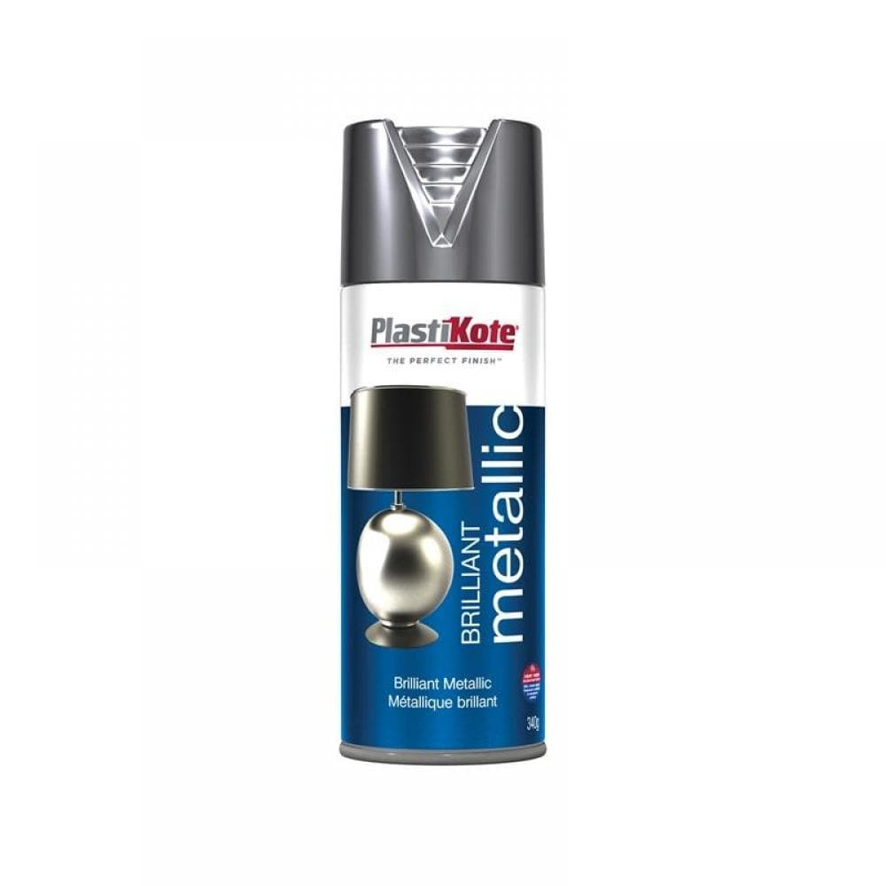 Plastikote 440161 Brilliant Metallic Spray Silver 400Ml