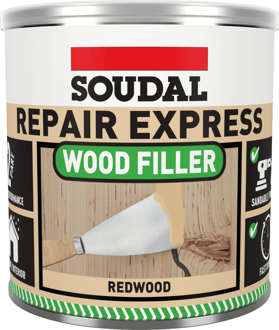 Soudal Repair Express Wood 2 Part Hp Filler Redwood 1.5Kg 167245