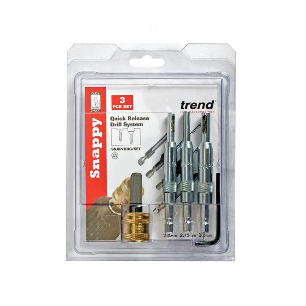 Trend SNAP/DBG/SET Snap/Dbg/Set Drill Bit Guide Set With Quick Chuck - 5/64In 7/64In & 9/64In