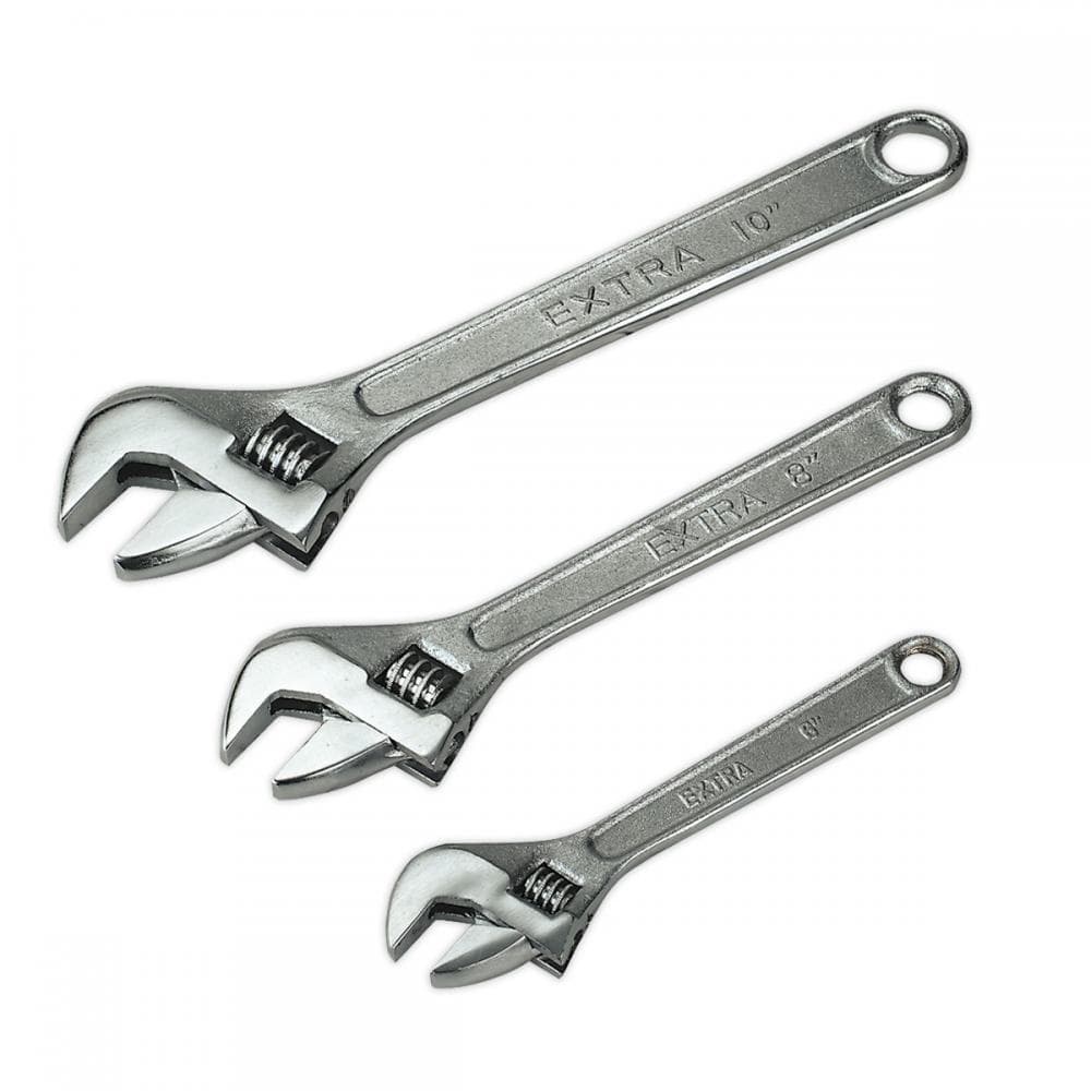 Sealey S0448 Adjustable Wrench Set 3Pc 150 200 & 250Mm