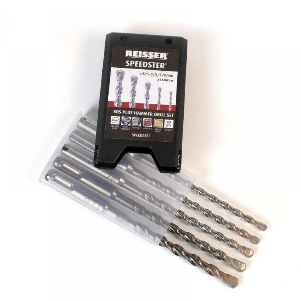 Reisser SPEED5SETH Speedster Sds-Plus Hammer Bit Set 5Pc C/W Euro Hanger