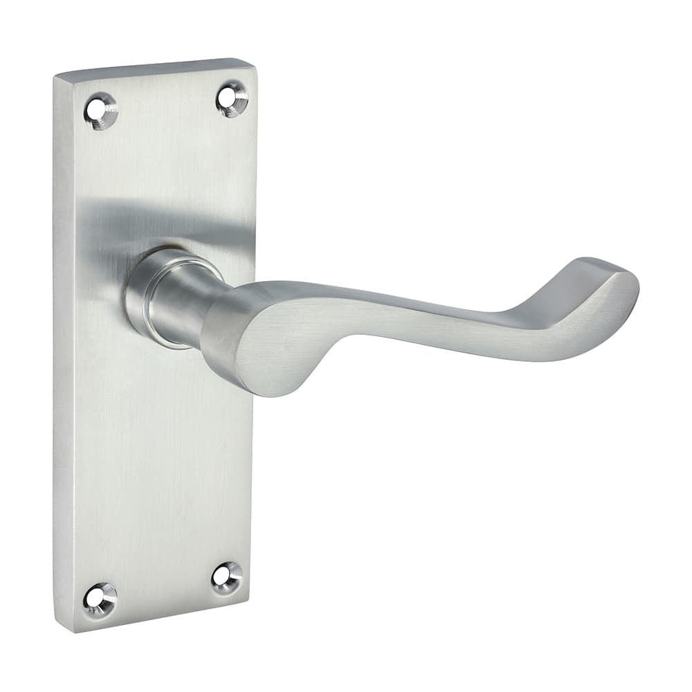 Timco Victorian Scroll Latch Handles - Satin Chrome Blister Pack 1 200323