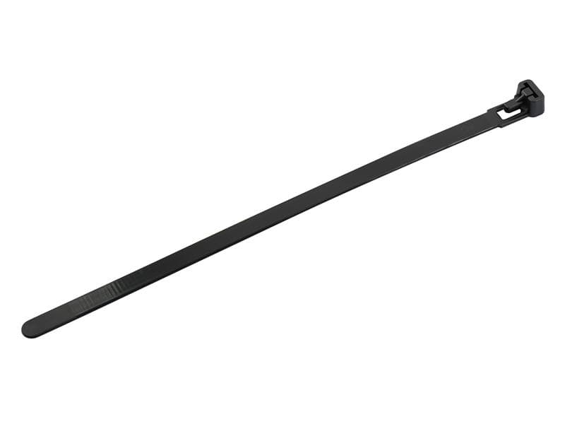 Faithfull FAICT200R Reusable Cable Tie Black 7.6 X 200Mm (Pack 50)