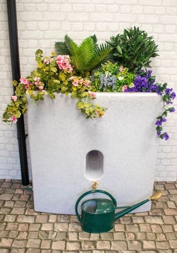 375 Litre Oasis Water Butt Planter - White Original Organics