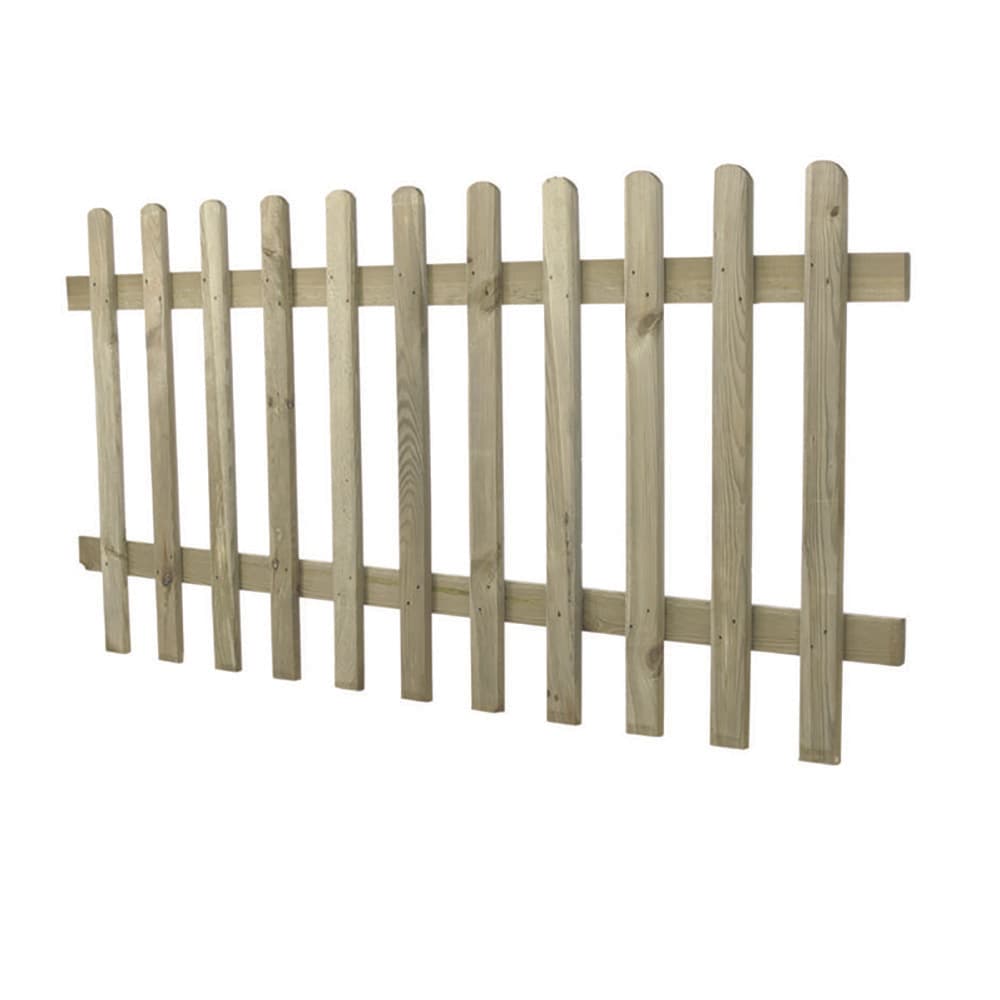 Pressure Treated Ultima Pale Picket Fence Panel 6ft x 3ft Pack of 5