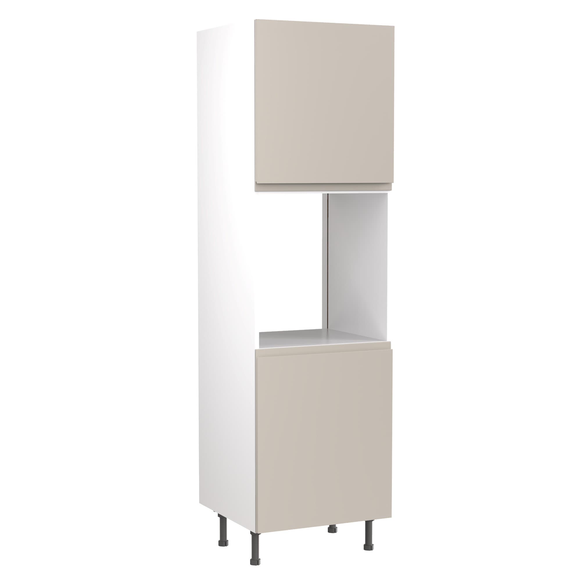 Flatpack Single Oven Tower J-pull Ultra Matt Light Grey Slab 600mm - FKKJ0731