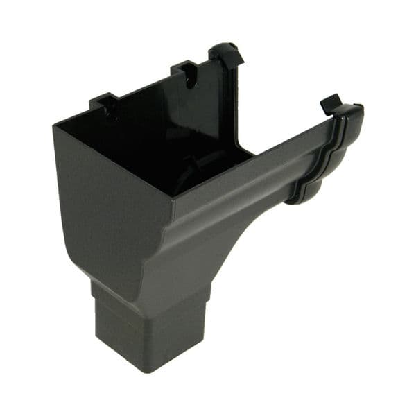 FloPlast Cast Iron Effect Ogee Gutter Stopend Outlet Left Hand - 110mm x 80mm